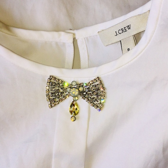 J. CREW Snow Cotton White Top ❤️ - Picture 5 of 7